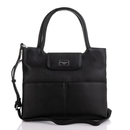 Кожаная деловая черная сумка Giorgio Ferretti (Италия) GF2019967Bblack – Фото 4