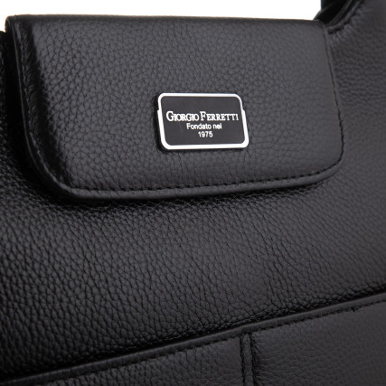 Кожаная деловая черная сумка Giorgio Ferretti (Италия) GF2019967Bblack – Фото 5