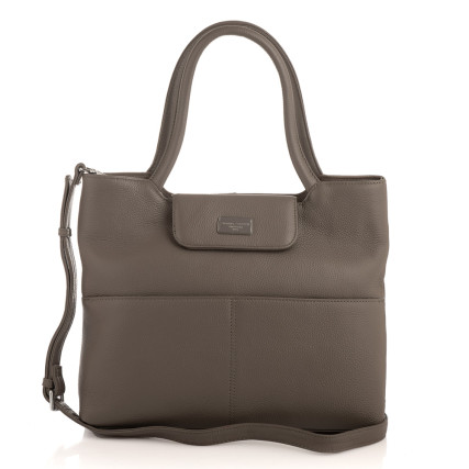 Кожаная деловая сумка Giorgio Ferretti (Италия) серая GF2019967Bgrey – Фото 4