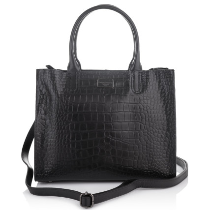 Кожаная деловая сумка Giorgio Ferretti (Италия) черная GF2019983black – Фото 3