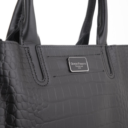 Кожаная деловая сумка Giorgio Ferretti (Италия) черная GF2019983black – Фото 4