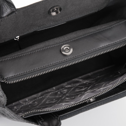 Кожаная деловая сумка Giorgio Ferretti (Италия) черная GF2019983black – Фото 5