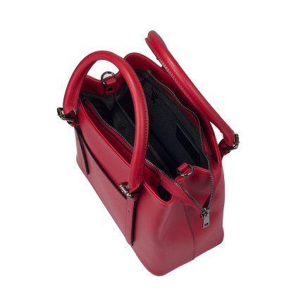Кожаная женская сумка Virginia Conti (Италия) красная VC01360red – Фото 4