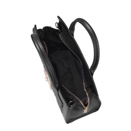 Кожаная женская сумка Virginia Conti (Италия) черная VC01505black – Фото 4