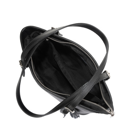 Кожаная женская сумка Virginia Conti (Италия) черная VC1702black – Фото 4