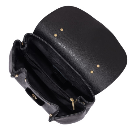Кожаная женская сумка Virginia Conti (Италия) черная VC1803black – Фото 4