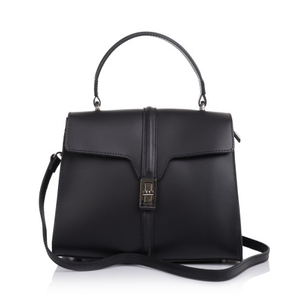 Кожаная женская сумка Virginia Conti (Италия) черная VC2145black – Фото 3
