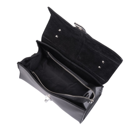Кожаная женская сумка Virginia Conti (Италия) черная VC2145black – Фото 4