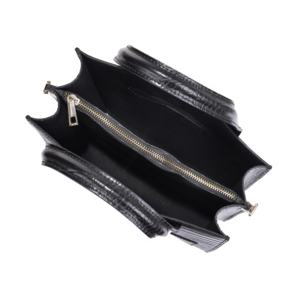 Кожаная женская сумка Virginia Conti (Италия) черная VC2201black – Фото 4