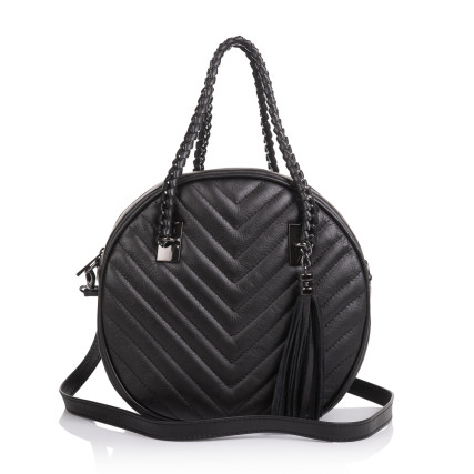 Кожаная женская сумка Virginia Conti (Италия) черная VC2536black – Фото 3