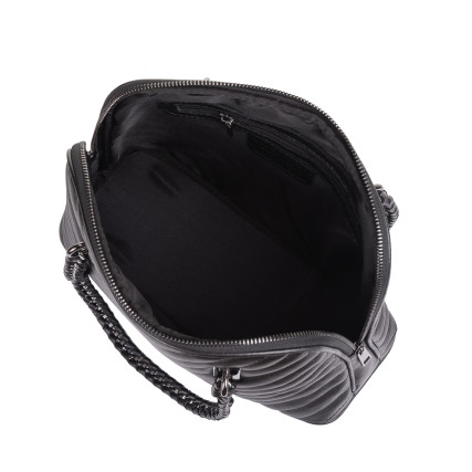 Кожаная женская сумка Virginia Conti (Италия) черная VC2537black – Фото 4