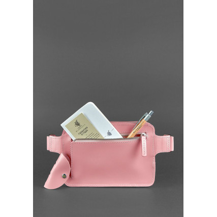 Кожаная поясная сумка Dropbag Mini Blanknote bn-bag-6-pink-peach – Фото 4