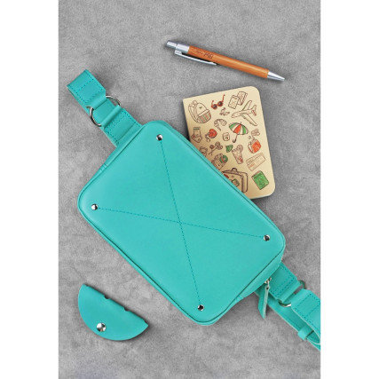 Кожаная поясная сумка Dropbag Mini Blanknote BN-BAG-6-tiffany – Фото 4