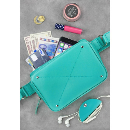 Кожаная поясная сумка Dropbag Mini Blanknote BN-BAG-6-tiffany – Фото 6