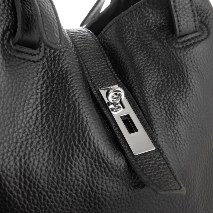 Кожаная сумка Giorgio Ferretti (Италия) черная GF2020748Ablack – Фото 5