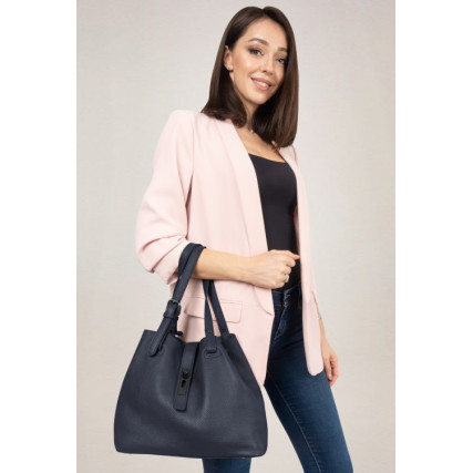 Кожаная сумка Giorgio Ferretti (Италия) темно-синяя GF2020748Adblue – Фото 2