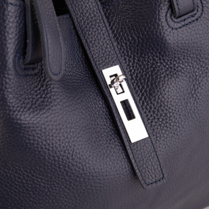 Кожаная сумка Giorgio Ferretti (Италия) темно-синяя GF2020748Adblue – Фото 5
