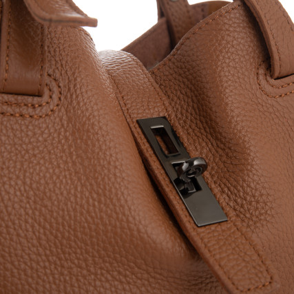Кожаная сумка Giorgio Ferretti (Италия) коричневая GF2020748Albrown – Фото 5