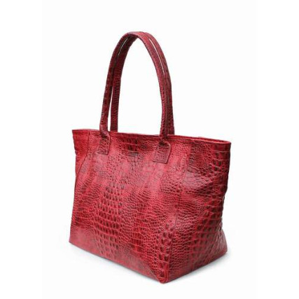 Кожаная сумка POOLPARTY Desire красная poolparty-desire-croco-red – Фото 2