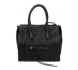Кожаная женская сумка Borsa Leather черная 10t222-black