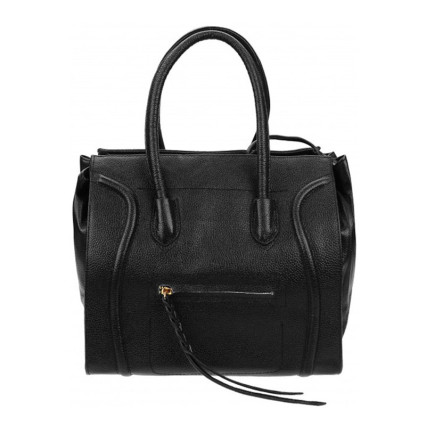 Кожаная женская сумка Borsa Leather черная 10t222-black – Фото 1