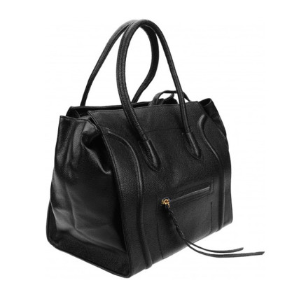 Кожаная женская сумка Borsa Leather черная 10t222-black – Фото 2