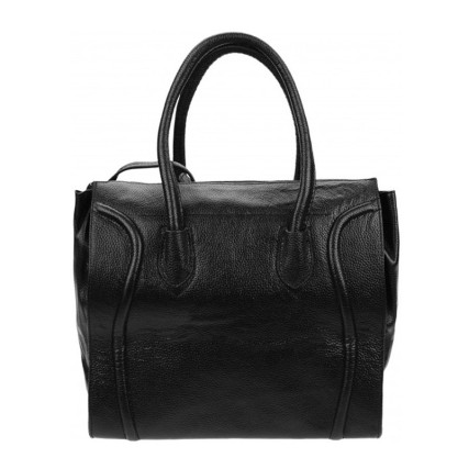 Кожаная женская сумка Borsa Leather черная 10t222-black – Фото 5