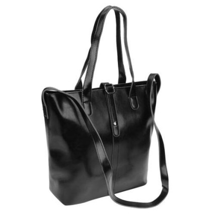 Кожаная женская сумка Borsa Leather черная 10t8853-black – Фото 1