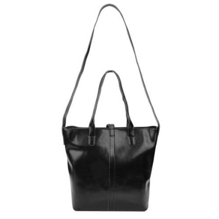 Кожаная женская сумка Borsa Leather черная 10t8853-black – Фото 3