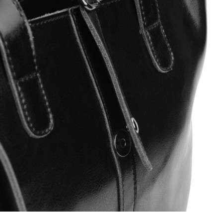 Кожаная женская сумка Borsa Leather черная 10t8853-black – Фото 4