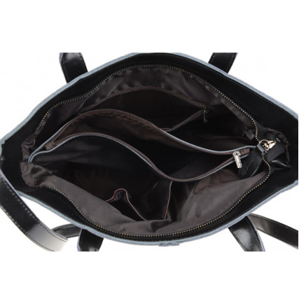 Кожаная женская сумка Borsa Leather черная 10t8853-black – Фото 5