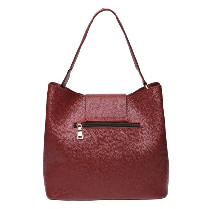 Кожаная женская сумка Ricco Grande бордовая 1L916-burgundy – Фото 3