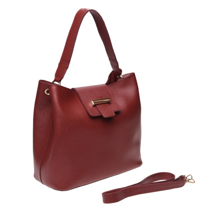 Кожаная женская сумка Ricco Grande бордовая 1L916-burgundy – Фото 4