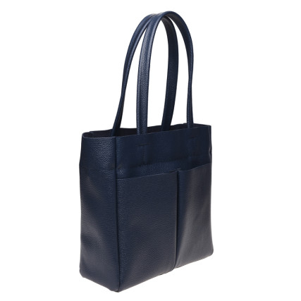 Кожаная женская сумка Ricco Grande синяя 1L926-blue – Фото 5