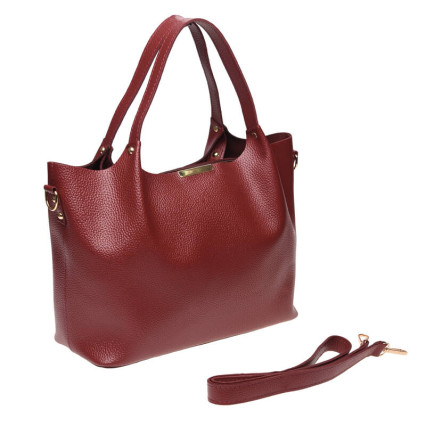 Кожаная женская сумка Ricco Grande бордовая 1L943-burgundy – Фото 4