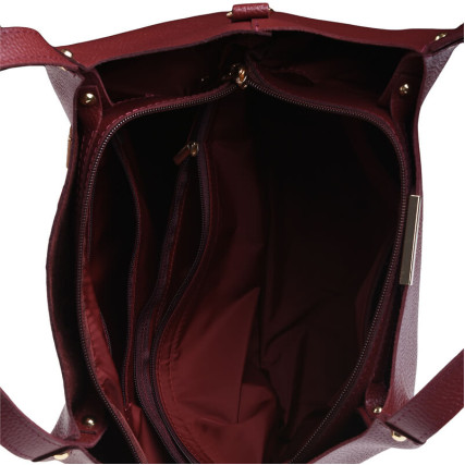 Кожаная женская сумка Ricco Grande бордовая 1L943-burgundy – Фото 5