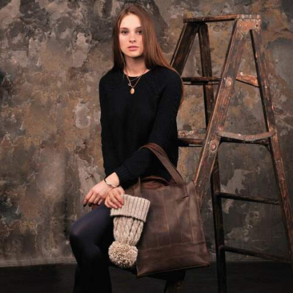 Женская кожаная сумка Blanknote &quot;Бэтси&quot; коричневая BN-BAG-10-o – Фото 8