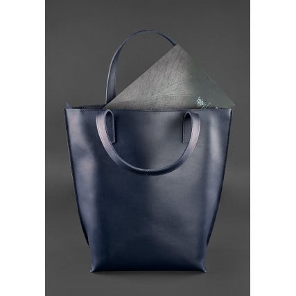 Женская кожаная сумка Blanknote D.D. темно-синий BN-BAG-17-navy-blue – Фото 3