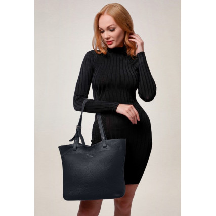 Кожаный женский шоппер Giorgio Ferretti (Италия) темно-синий GF2019201Bblue – Фото 2