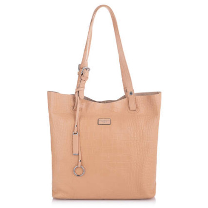 Кожаный женский шоппер Giorgio Ferretti (Италия) бежевая GF2019201beige – Фото 2