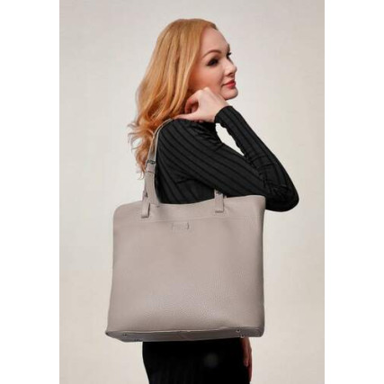 Кожаный женский шоппер Giorgio Ferretti (Италия) серый GF2019201Bgrey – Фото 2