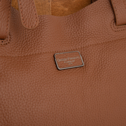 Кожаный женский шоппер Giorgio Ferretti (Италия) коричневый GF2019201Blbrown – Фото 5