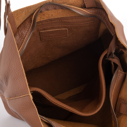 Кожаный женский шоппер Giorgio Ferretti (Италия) коричневый GF2019201Blbrown – Фото 6