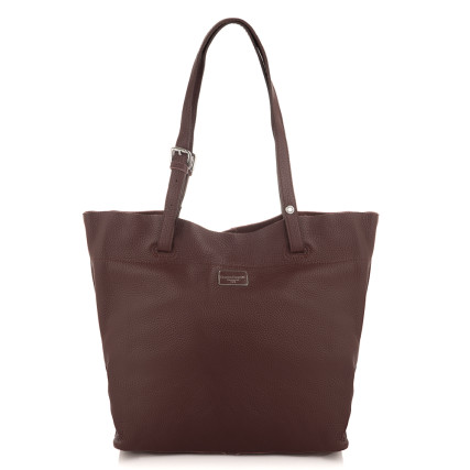 Кожаный женский шоппер Giorgio Ferretti (Италия) бордовый GF2019201Bpurple – Фото 3