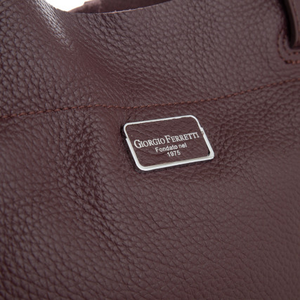 Кожаный женский шоппер Giorgio Ferretti (Италия) бордовый GF2019201Bpurple – Фото 5