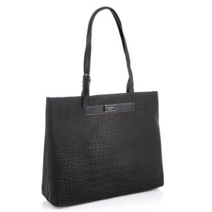 Кожаный женский шоппер Giorgio Ferretti (Италия) черный GF2019705Bblack – Фото 1