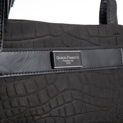 Кожаный женский шоппер Giorgio Ferretti (Италия) черный GF2019705Bblack – Фото 5