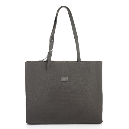 Кожаный женский шоппер Giorgio Ferretti (Италия) серый GF2019705Cgrey – Фото 3