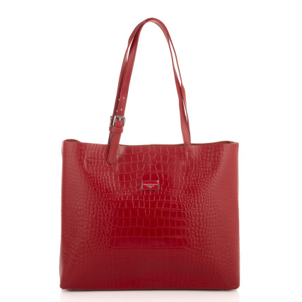 Кожаный женский шоппер Giorgio Ferretti (Италия) красный GF2019705Cred – Фото 3