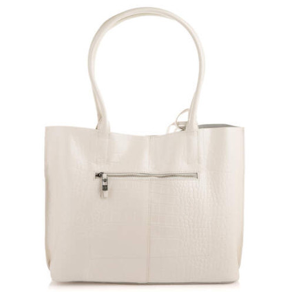 Кожаный женский белый шоппер Giorgio Ferretti (Италия) GF2019981Awhite – Фото 3